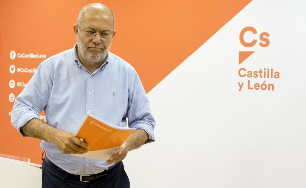 Francisco Igea, este martes, en la sede regional de Ciudadanos en Valladolid.