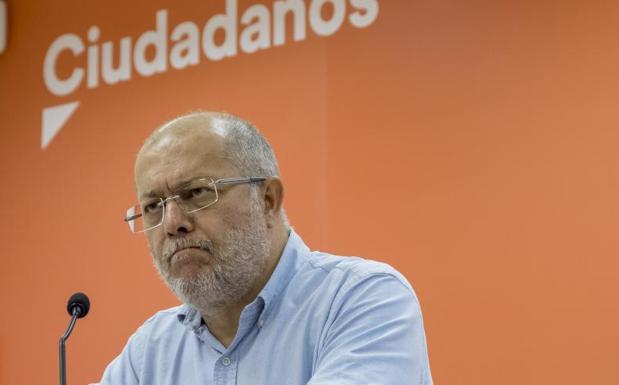 Francisco Igea, este martes, en la sede regional de Ciudadanos en Valladolid.