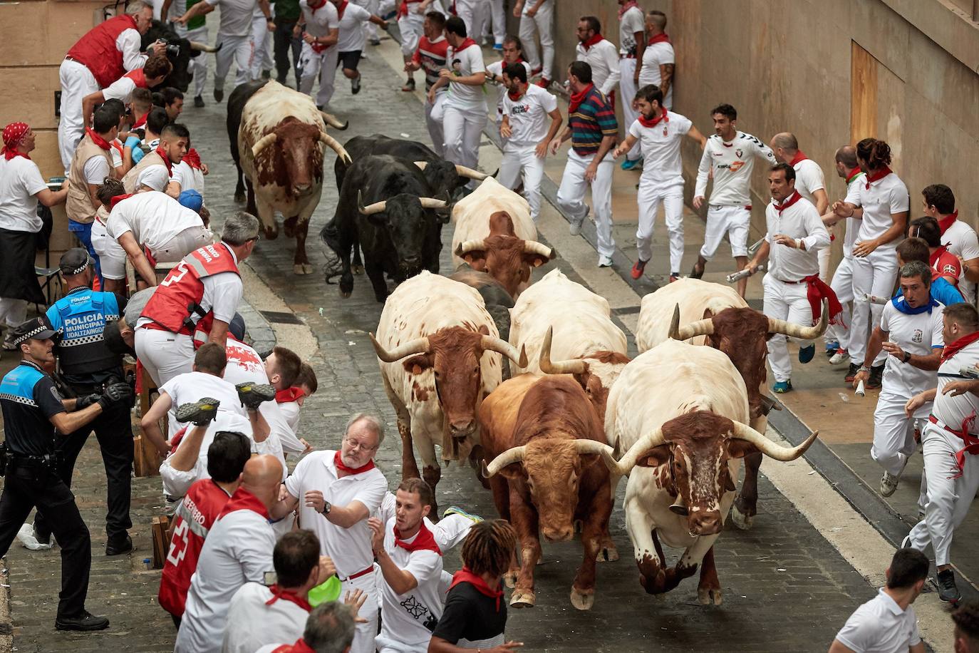 Fotos: Las imágenes que ha dejado el primer encierro de los Sanfermines 2019