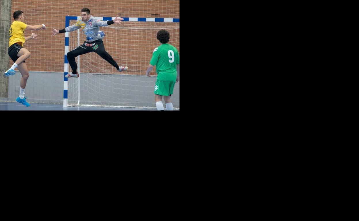 El guardameta del Abanca Ademar, durante un partido.