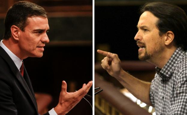 Pedro Sánchez (i) y Pablo Iglesias. 