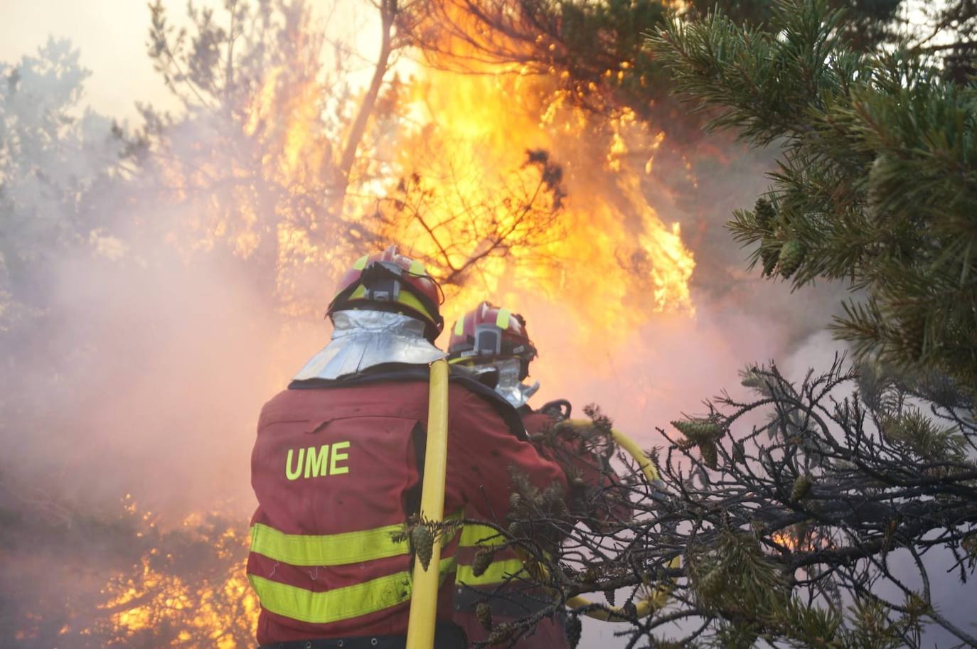 Fotos: El batallón leonés de la UME llega al incendio de La Granja