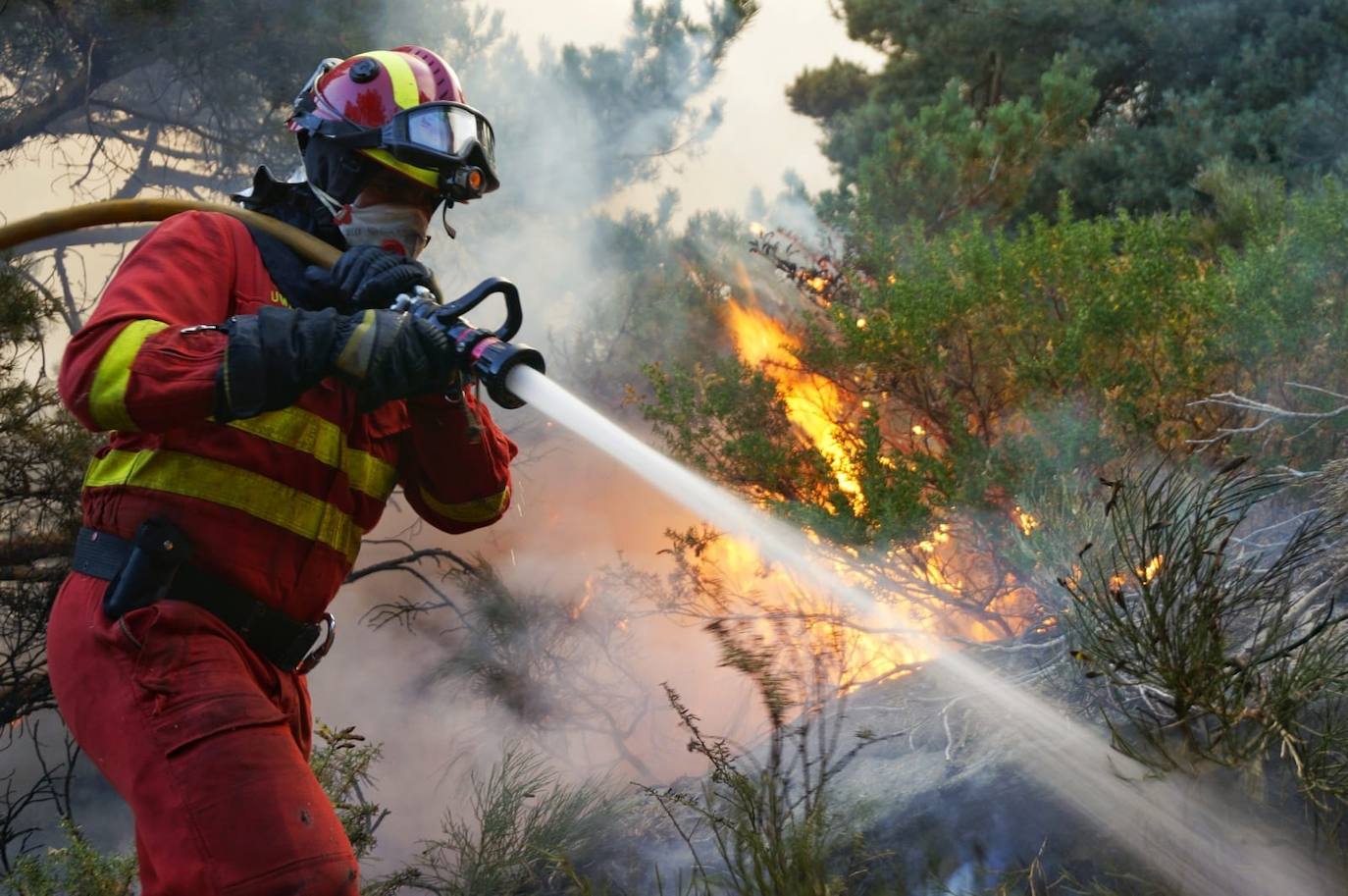 Fotos: El batallón leonés de la UME llega al incendio de La Granja