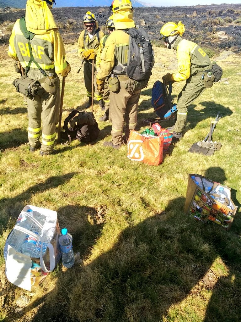 Efectivos de Brif Tabuyo durante los trabajos de este martes.