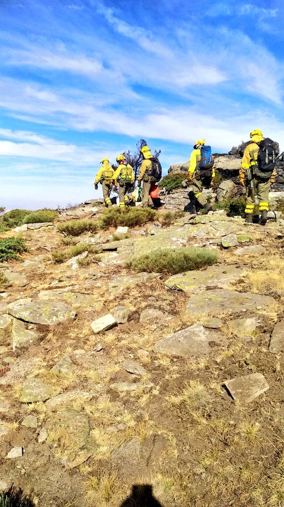 Efectivos de Brif Tabuyo durante los trabajos de este martes.