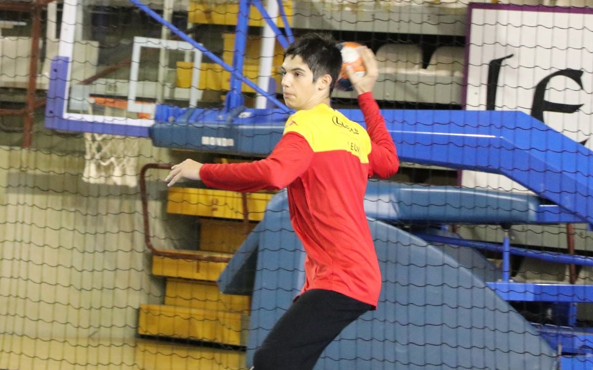 Manolo Cadenas, durante el entrenamiento de este miércoles.