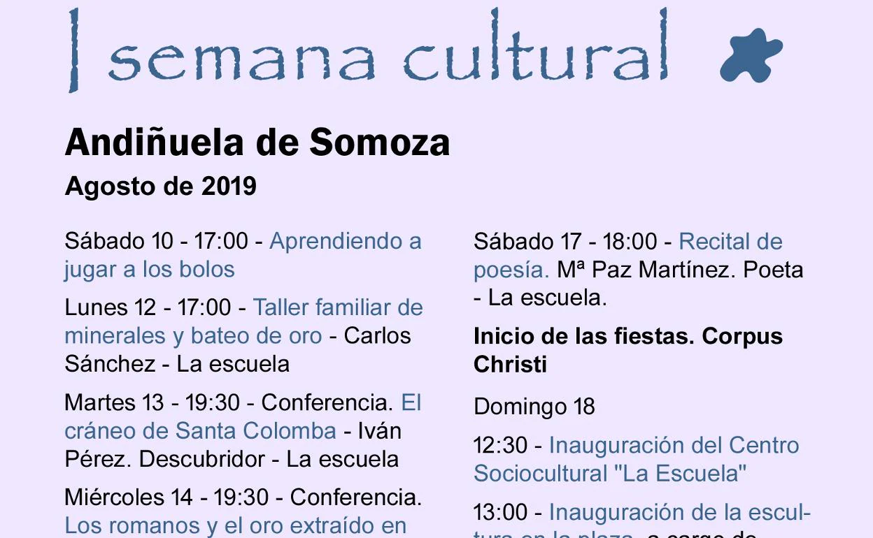 Andiñuela de Somoza celebra su primera Semana Cultural