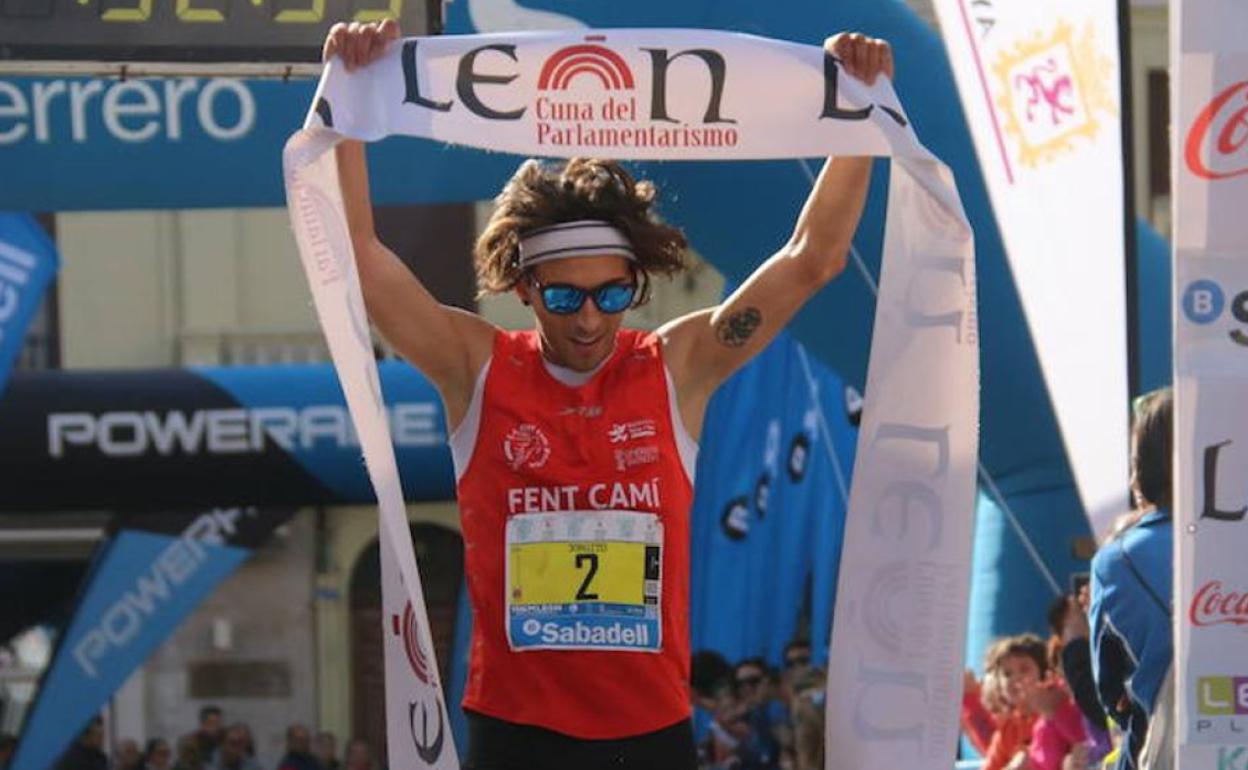 Jorge Blanco, en la meta de la última edición de los 10km Ciudad de León.