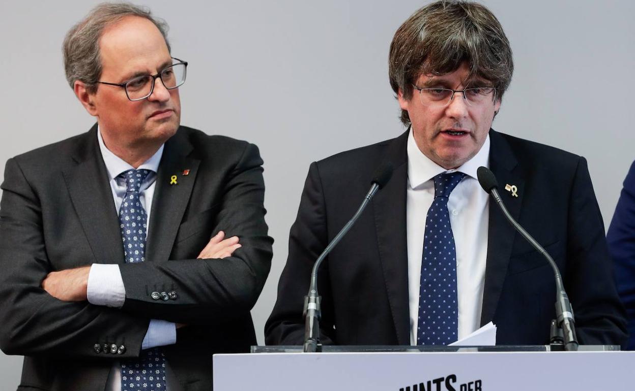 Torra (i) y Puigdemont.