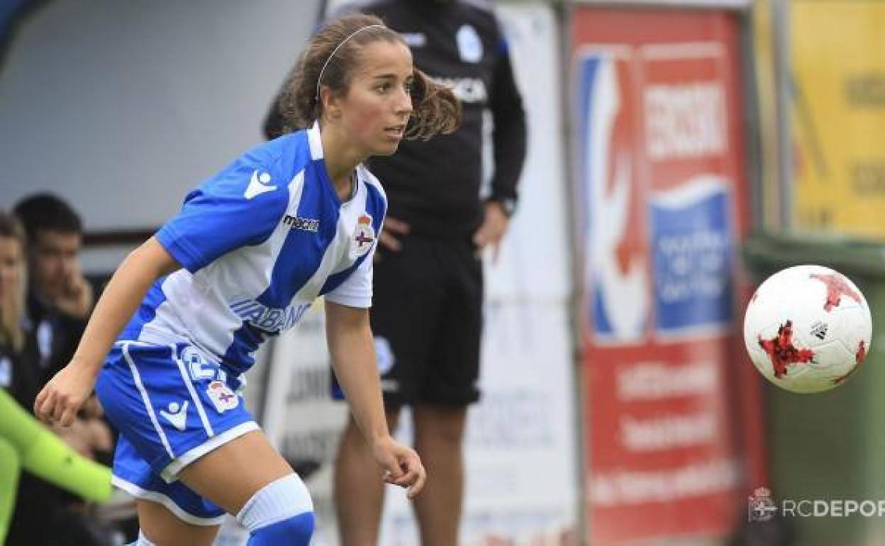 Cris Martínez, en un partido con el Deportivo Abanca.