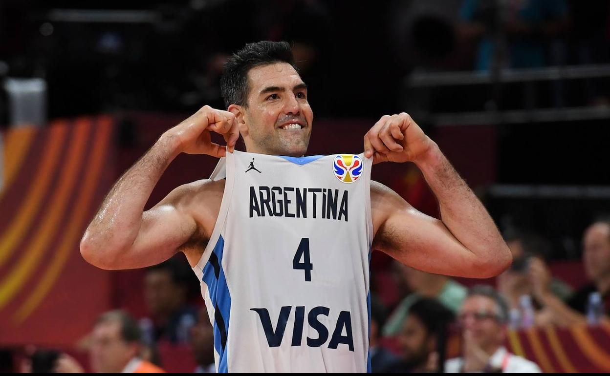 Luis Scola celebra el pase a la final del Mundial. 