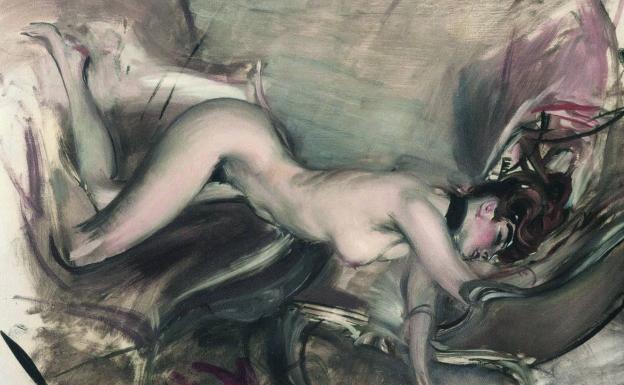'Desnudo de mujer joven', (1890-1900) óleo sobre lienzo de la colección Arkas
