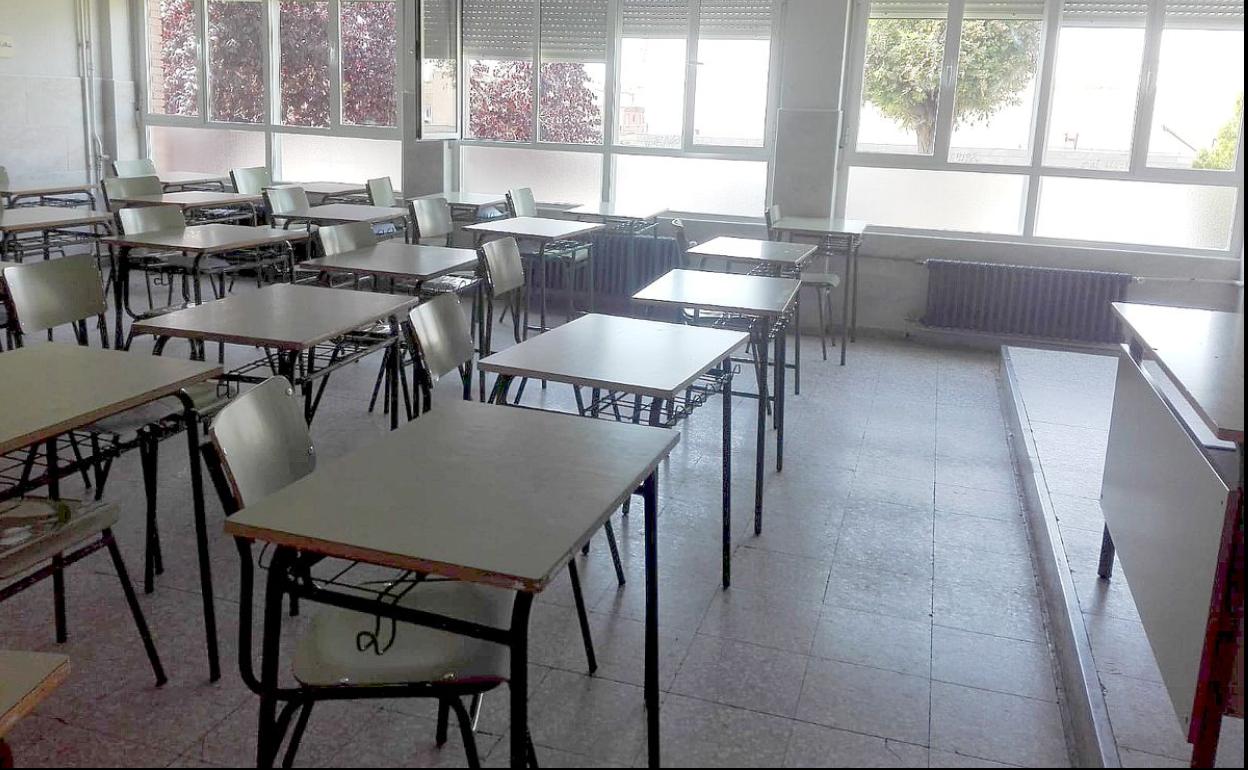 Imagen de un aula del centro, este jueves, vacía de alumnos.