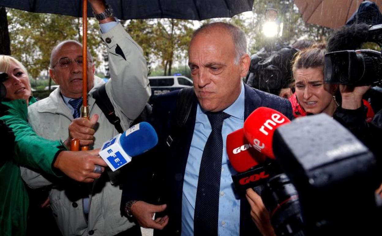 Javier Tebas, el día de su comparecencia.