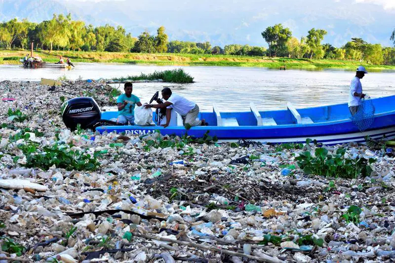 Contaminación del río Motagua en Guatemala.