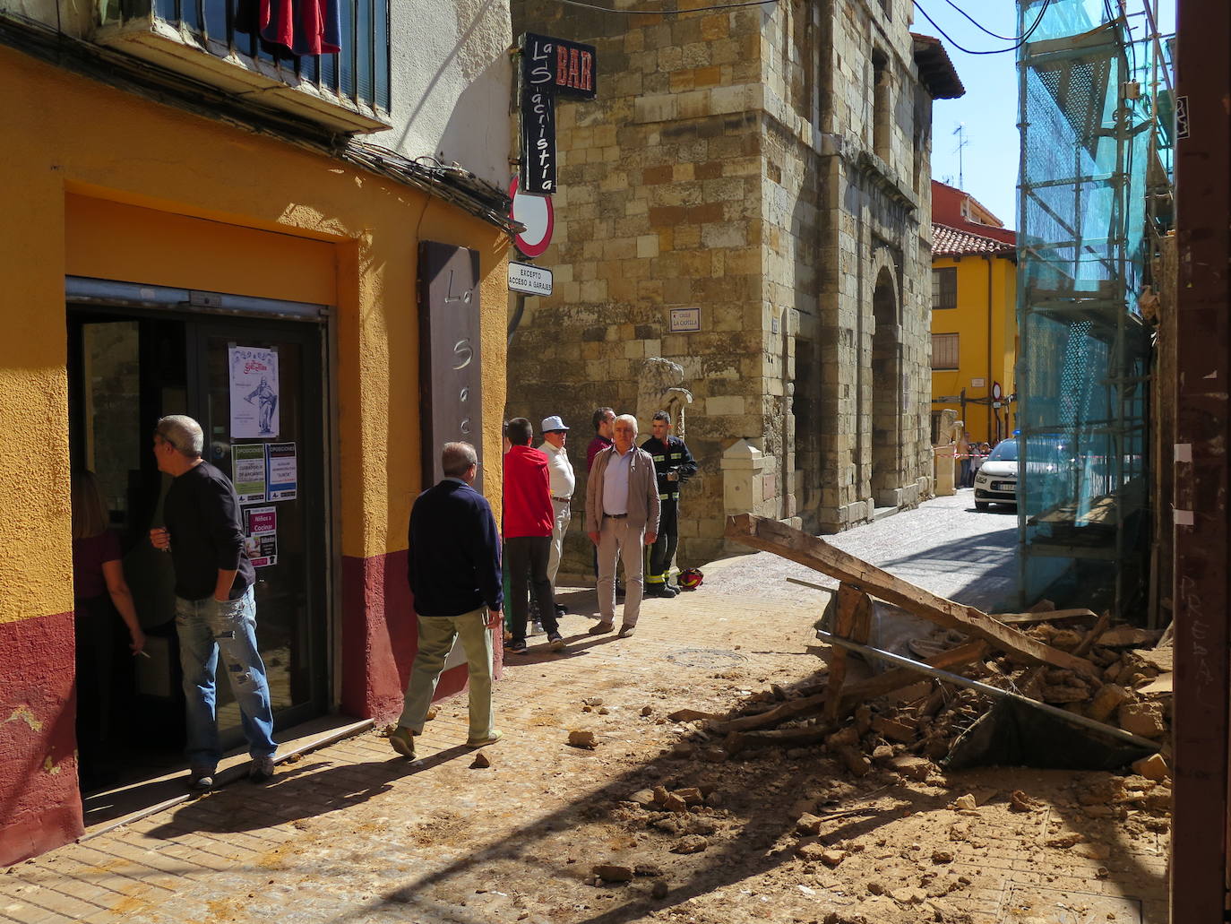 Situación del inmueble tras desplomarse.