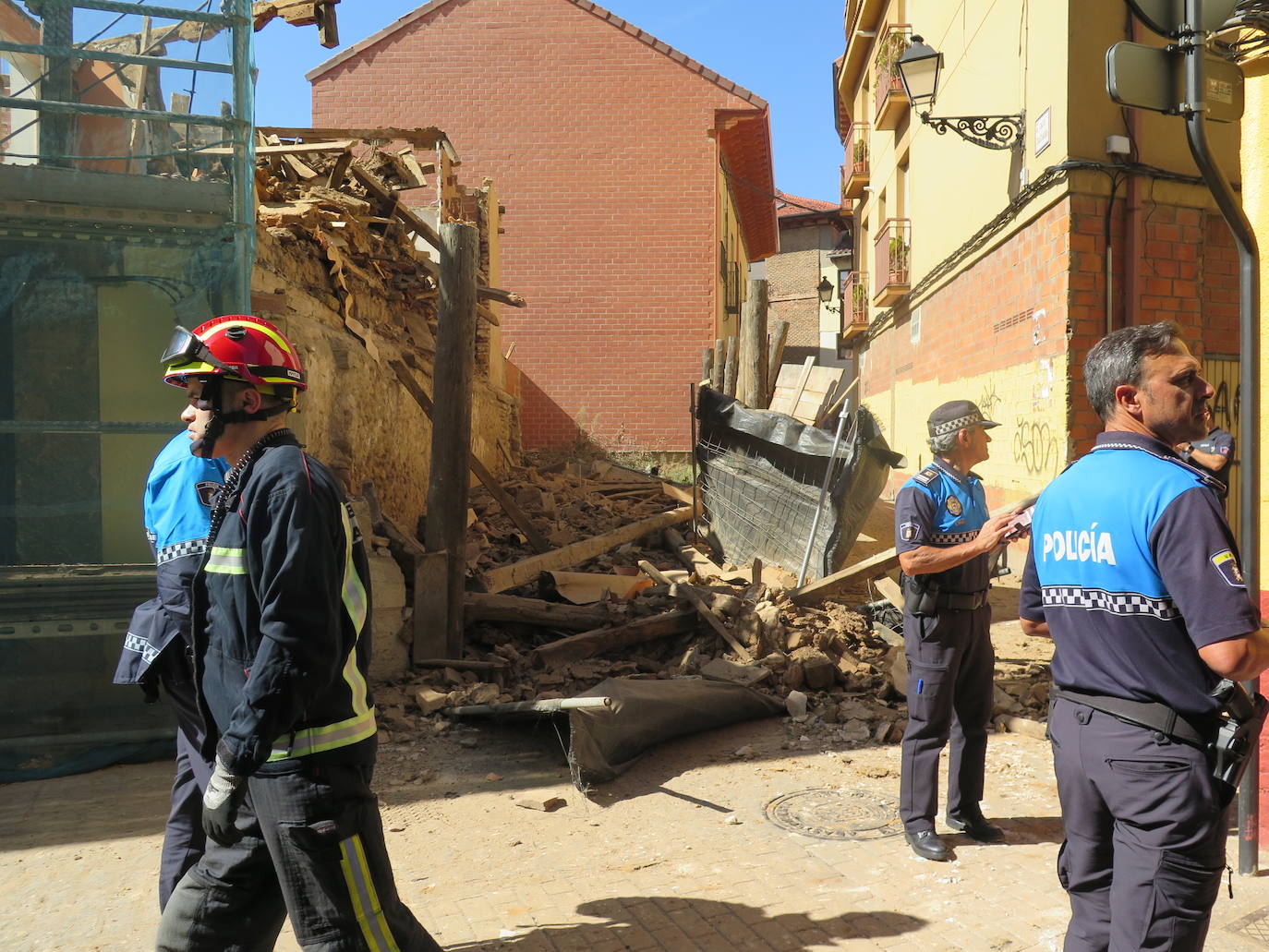 Situación del inmueble tras desplomarse.