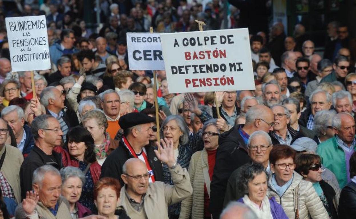 Una manifestación de jubilados en demanda de pensiones dignas.