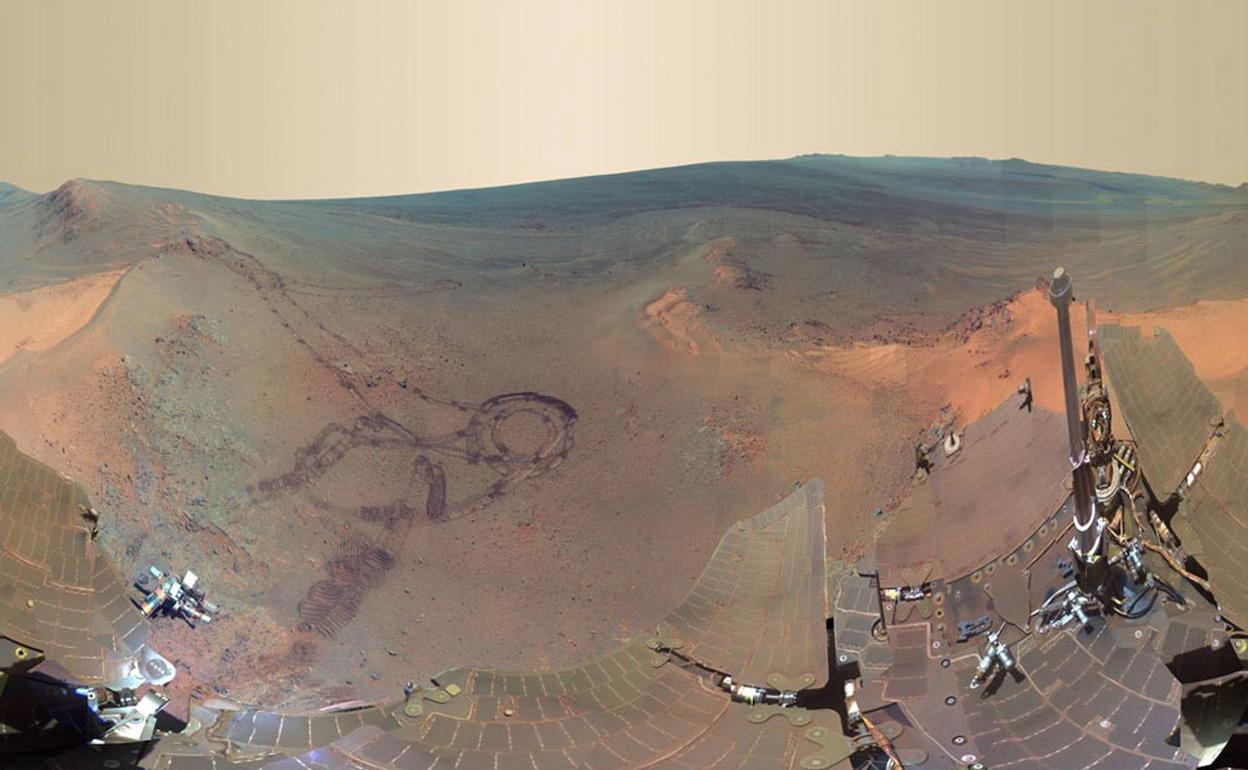 Vista panorámica de Marte. 