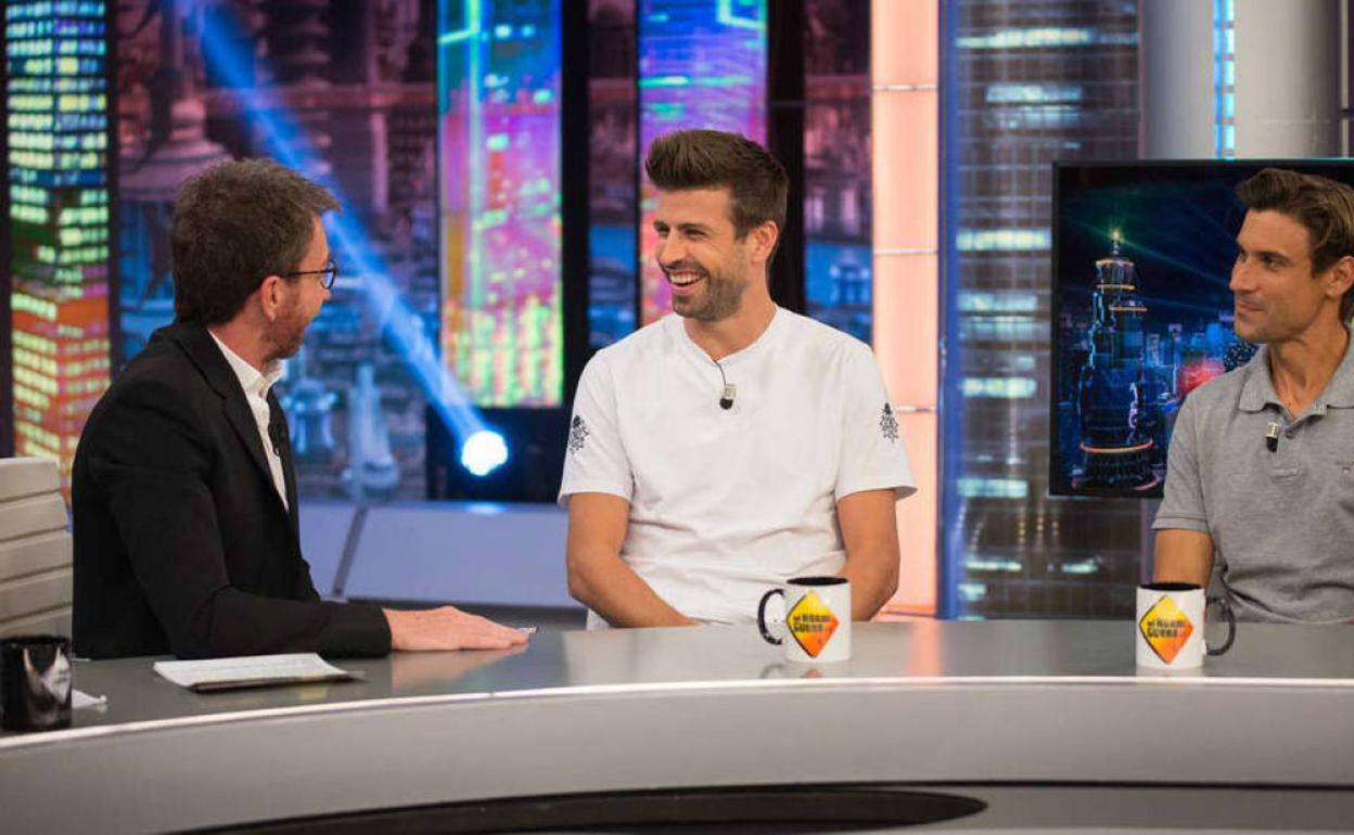 Pablo Motos, Gerard Piqué y David Ferrer en 'El Hormiguero' del martes. 