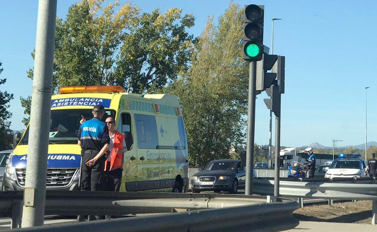 Imagen de uno de los accidentes ocurridos este jueves en la LE-20.