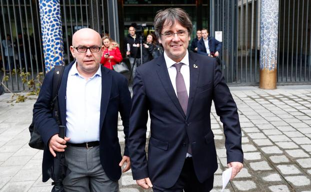 Puigdemont abandona hoy el Palacio de Justicia de Bruselas. 