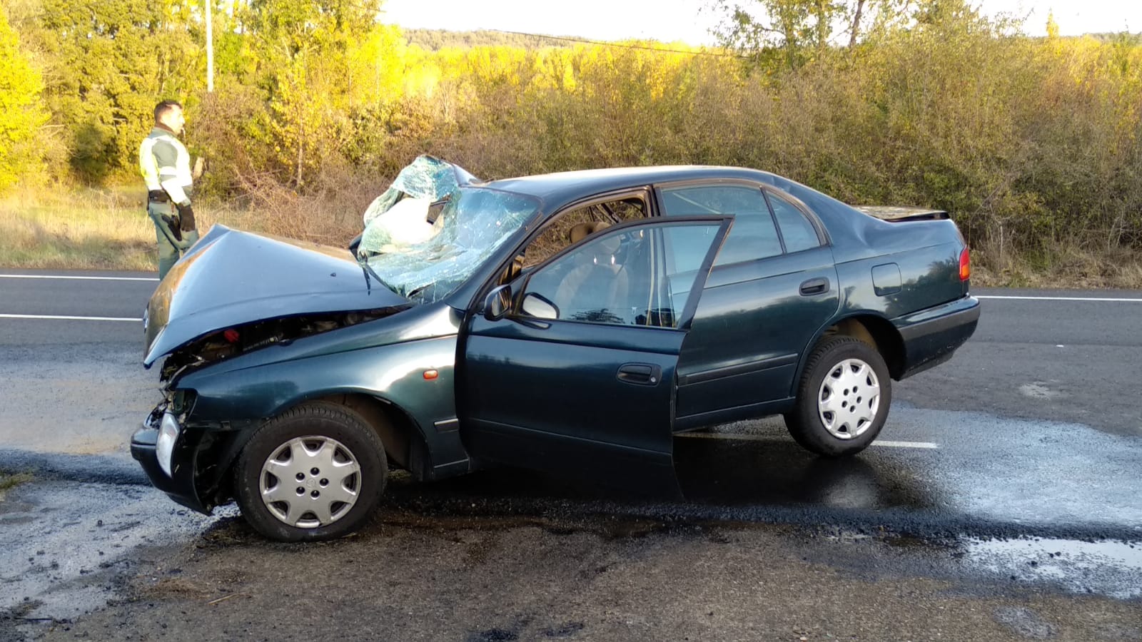 Dos personas han resultado heridas de gravedad tras una salida de vía del turismo en el que viajaban