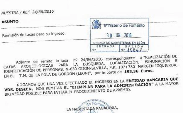 Imagen principal - Facturas de Fomento emitidas a la ARMH.