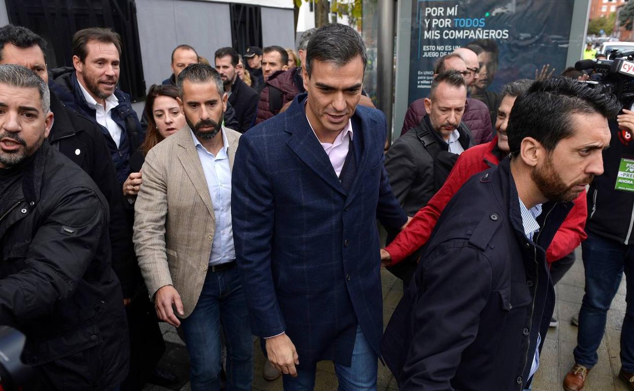 El presidente del Gobierno, Pedro Sánchez, ayer, en un acto de su partido en Valladolid.