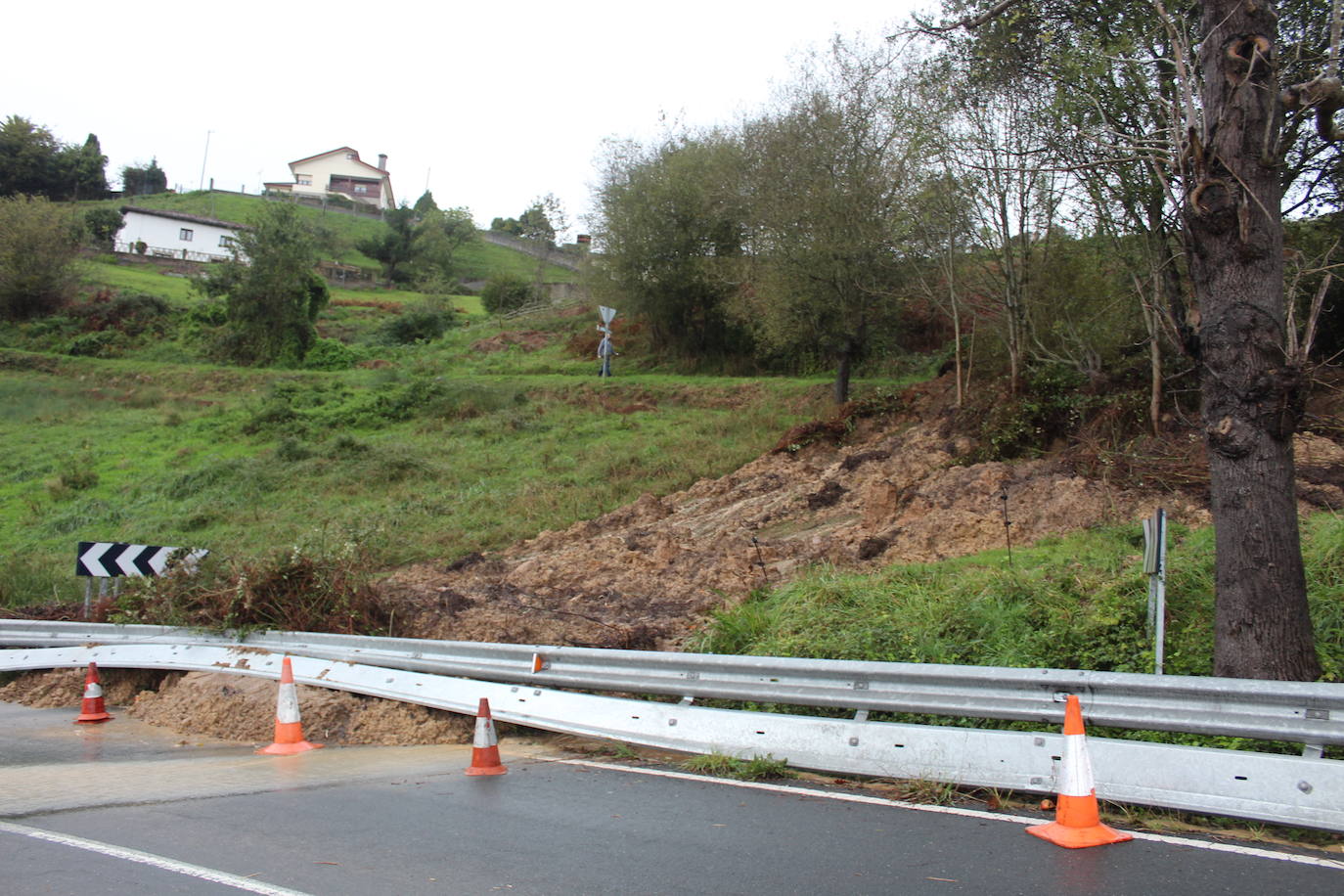 La nieve acumulada obliga a circular con cadenas en varios puertos de montaña y carreteras secundarias de la región. Además, las fuertes lluvias caídas estos días han provocado el corte de la carretera de San San Esteban de Cuñaba, en Peñamellera Baja, por un argayu.