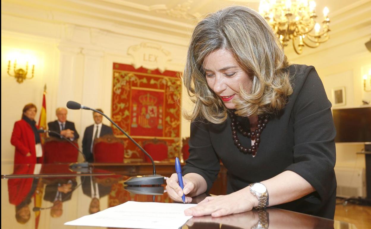 Yolanda Gutiérrez, durante un acto oficial del PP.