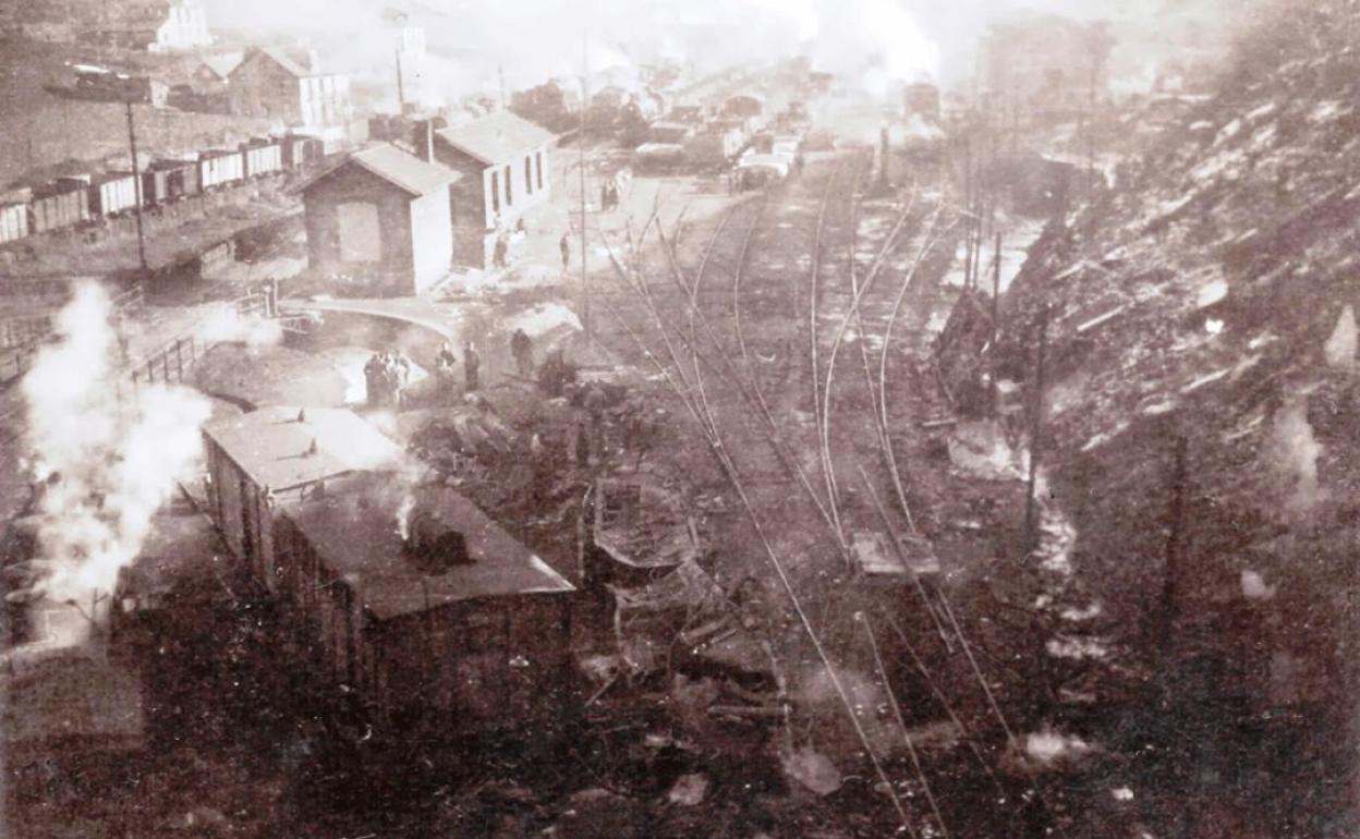 Imagen del accidente ferroviario de Torre del Bierzo. 