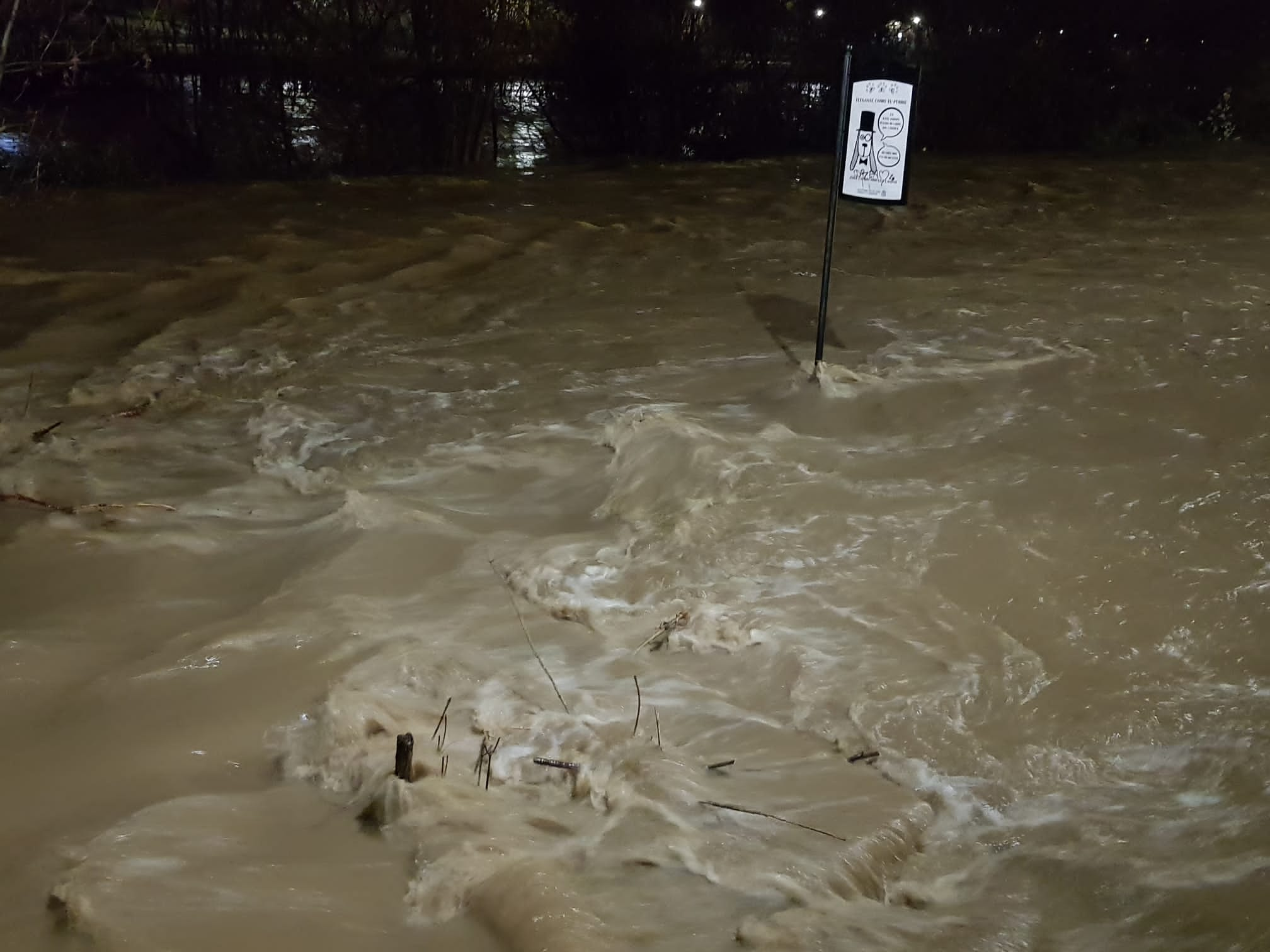 El caudal del Bernesga sobrepasa el cauce del río y obliga a cortar el Paseo de Salamanca en la capital