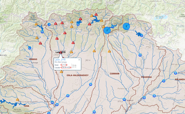 Mapa de alertas de la CHD