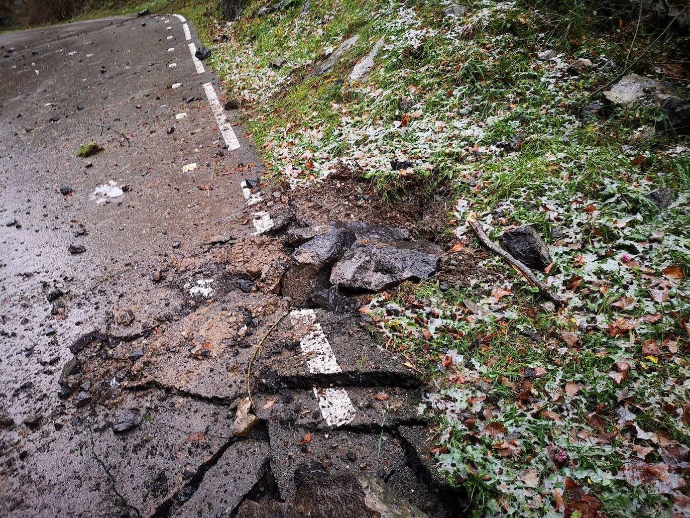 Fotos: Desprendimientos en Caín a causa del temporal