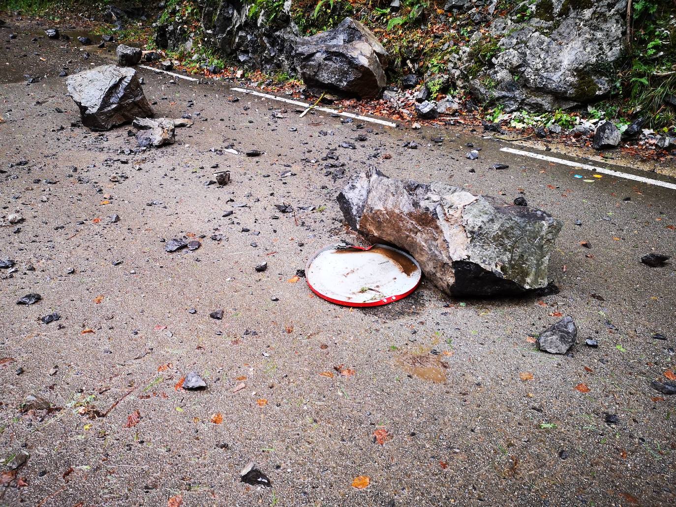 Fotos: Desprendimientos en Caín a causa del temporal