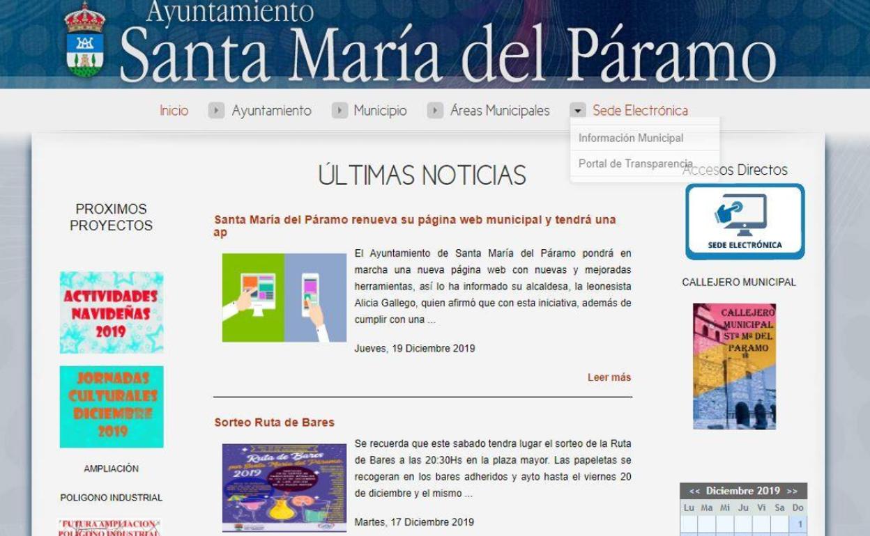 Santa María del Páramo renueva su página web municipal y tendrá una aplicación móvil