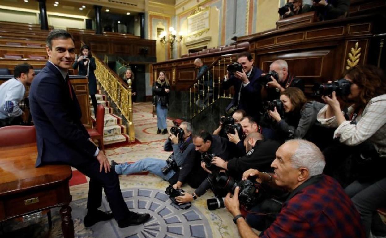 Pedro Sánchez, tras ser investido. 