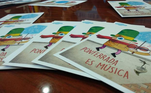 Folletos promocionales de la campaña 'Ponferrada es música'.