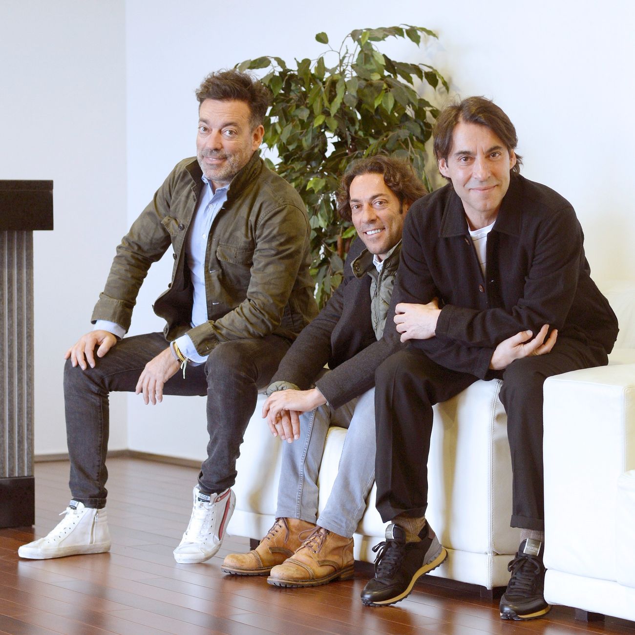 Óscar, Raúl y Manolo Quijano, este martes, durante la presentación de su concierto.