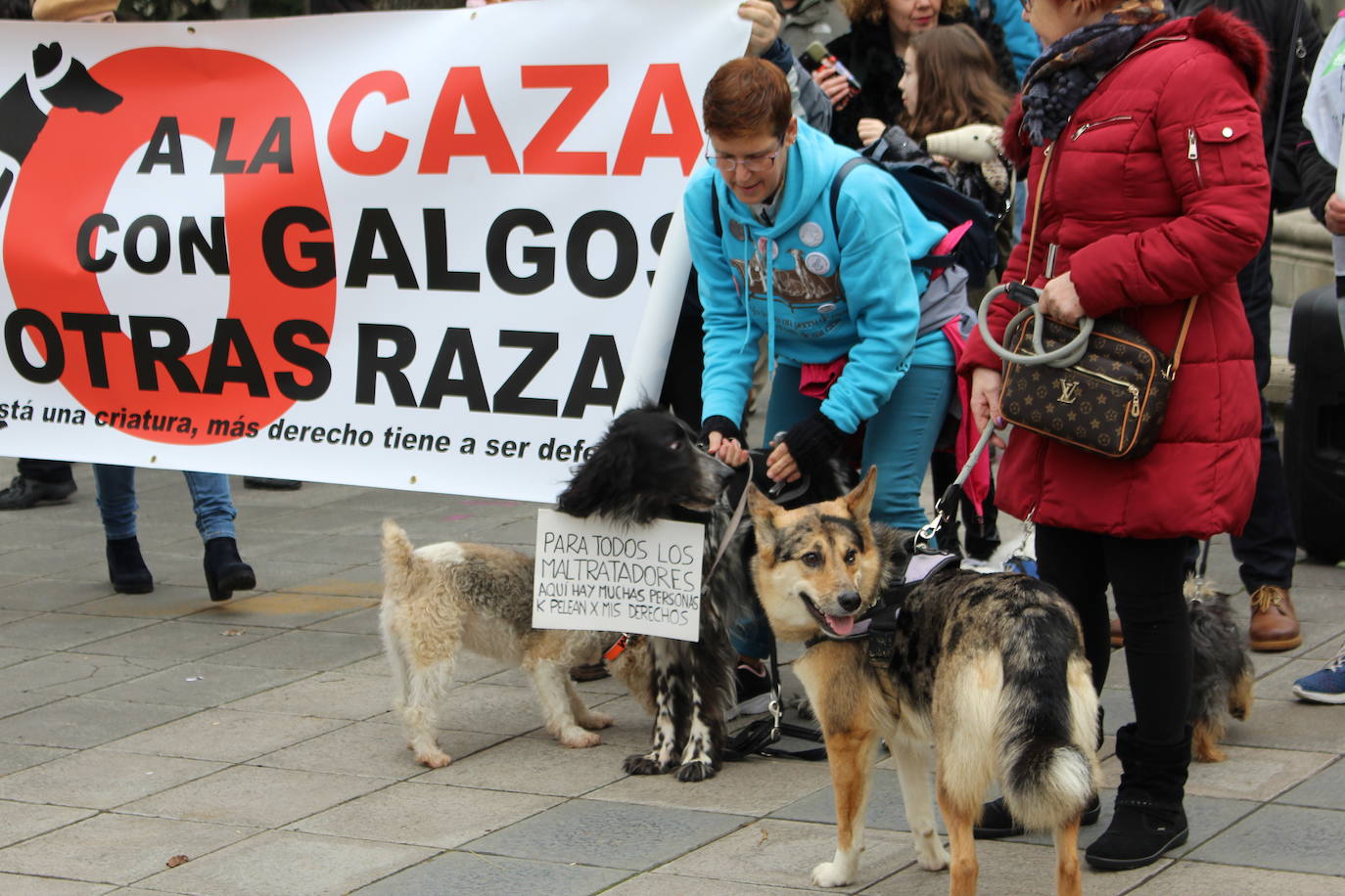 Fotos: Manifestación en contra de la caza con galgos en León