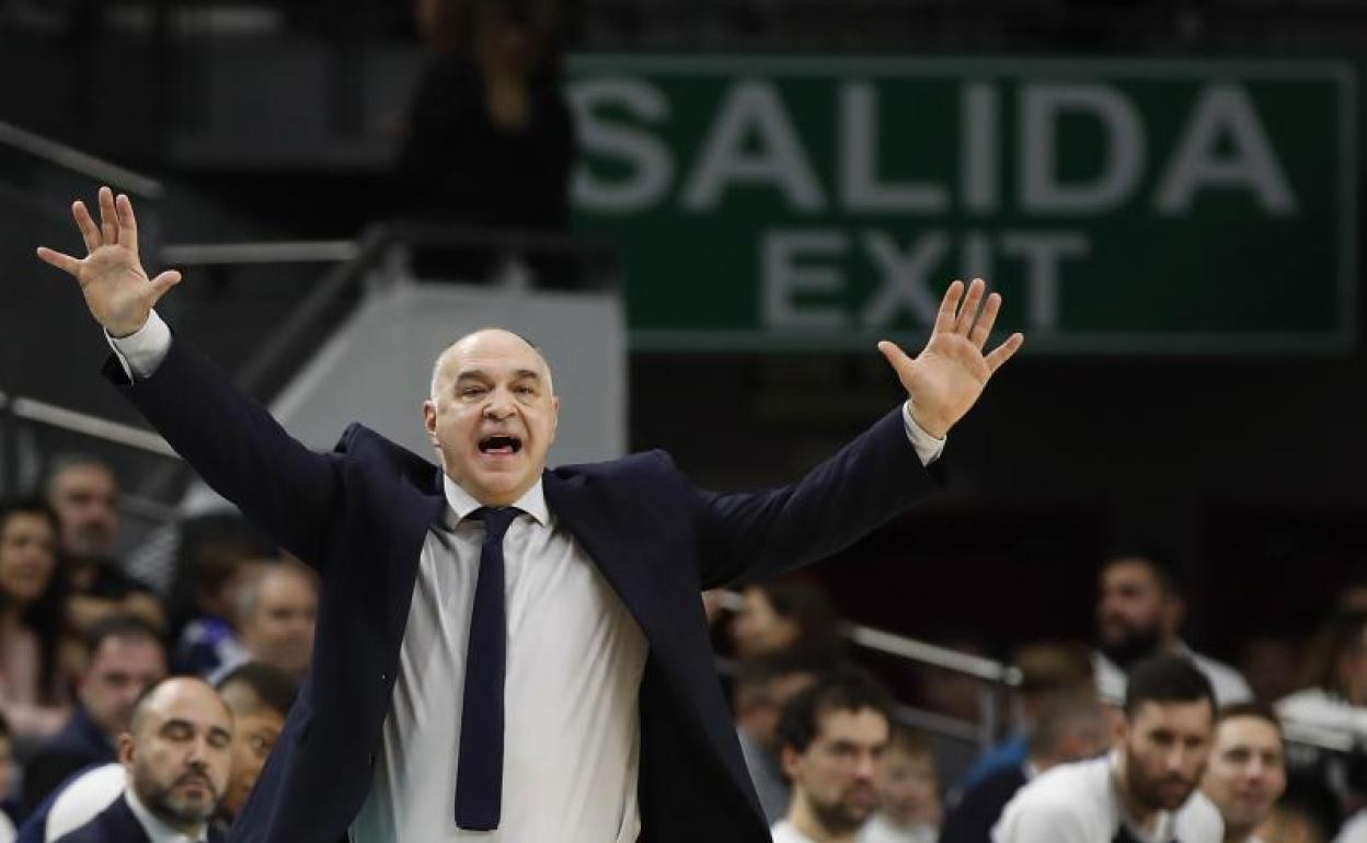 Pablo Laso, durante el Real Madrid-Joventut de la Liga Endesa. 