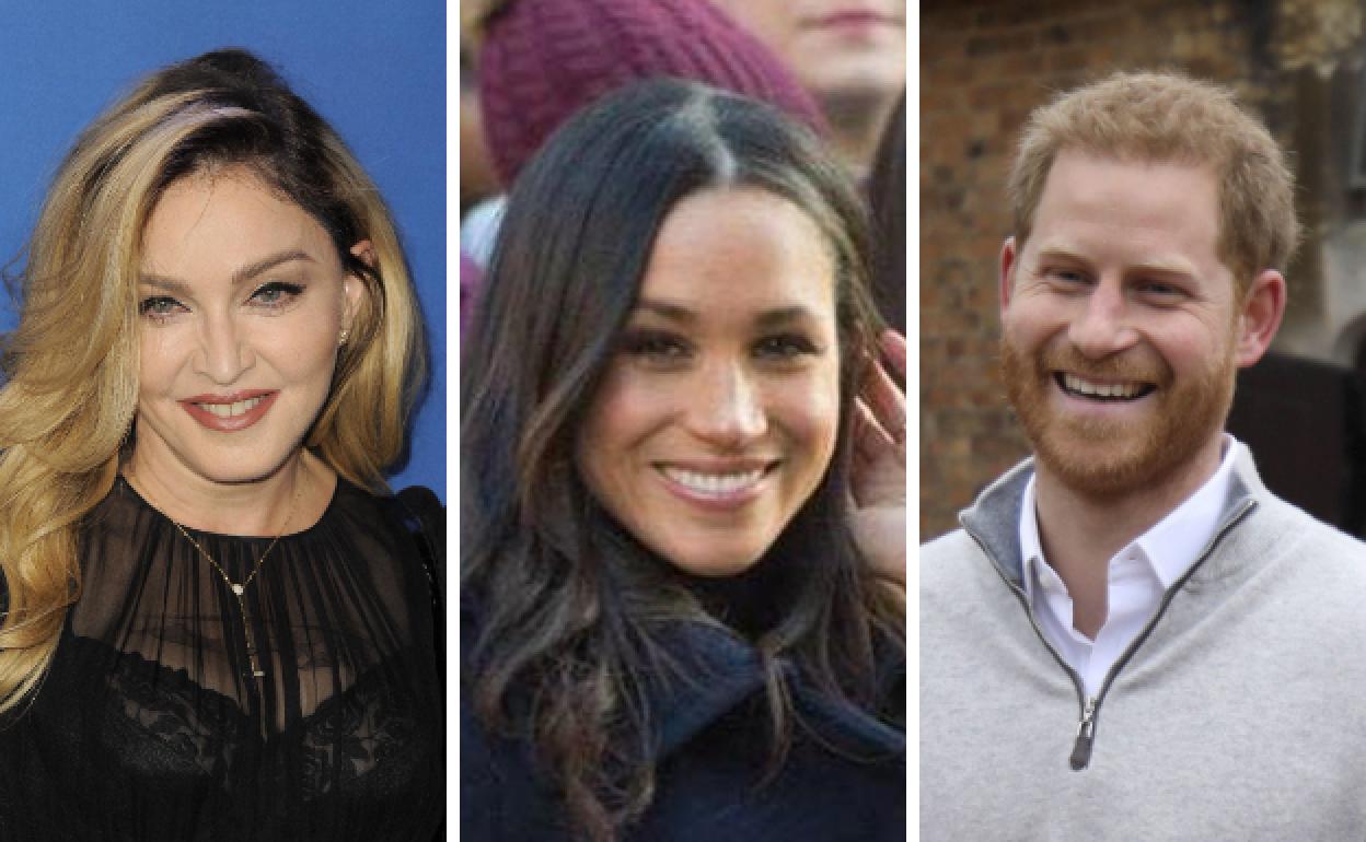 Madonna, Meghan Markle y el príncipe Enrique.