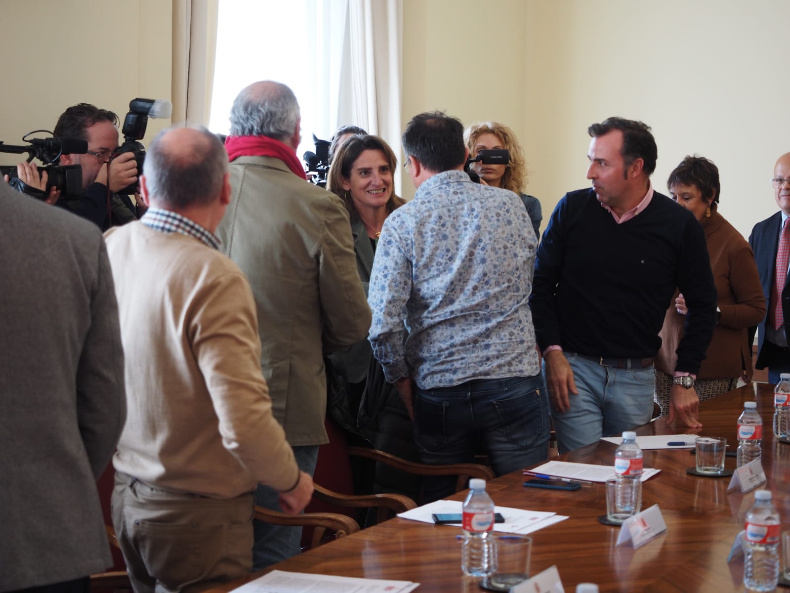 La ministra de Transición Ecológica y vicepresidenta del Gobierno,Teresa Ribera, se reúne con CCOO y UGT en Subdelegación del Gobierno en León para analizar y tratar el 'Pacto por León' promovido por las fuerzas sindicales.