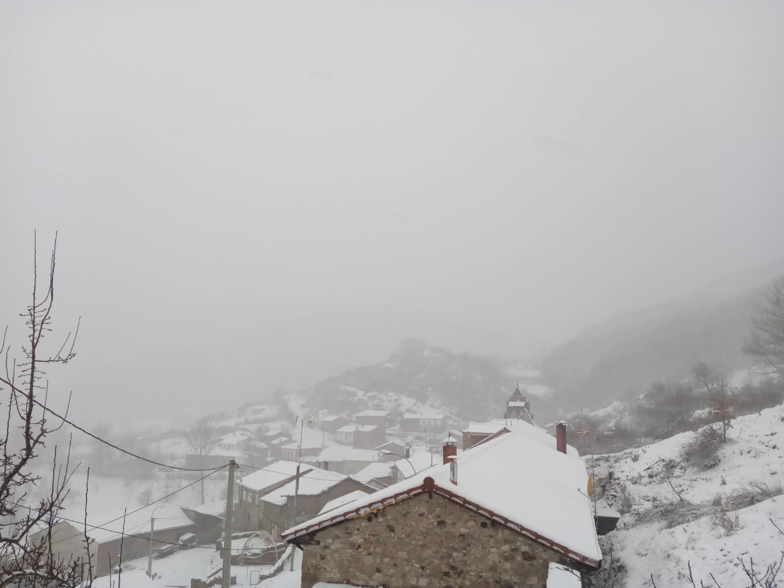 La comarca de Valderrueda afectada por el temporal de nieve.