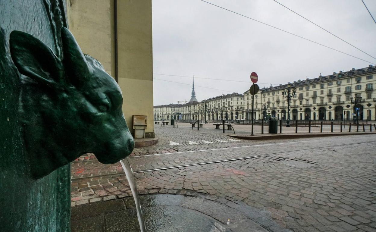 Una imagen de una plaza de Turín. 