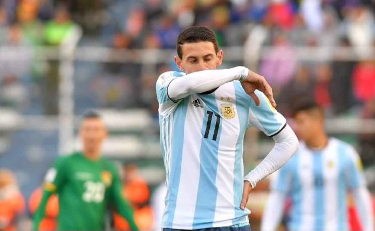 Di María, en un partido con la selección argentina. 