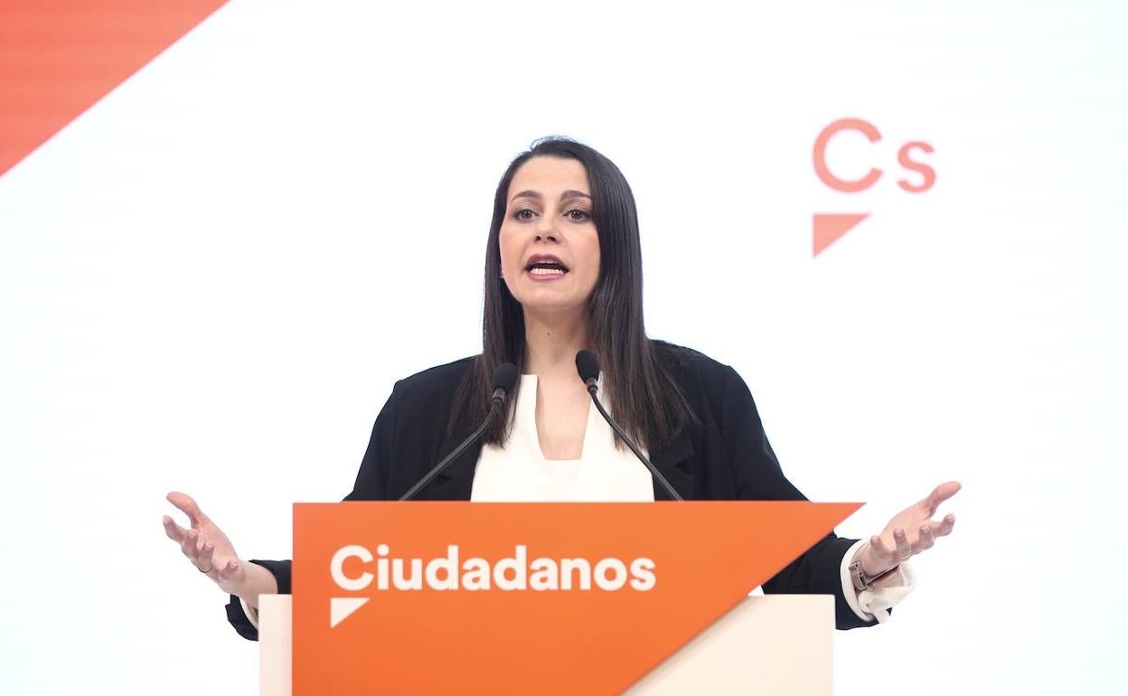 La presidenta de Ciudadanos, Inés Arrimadas. 