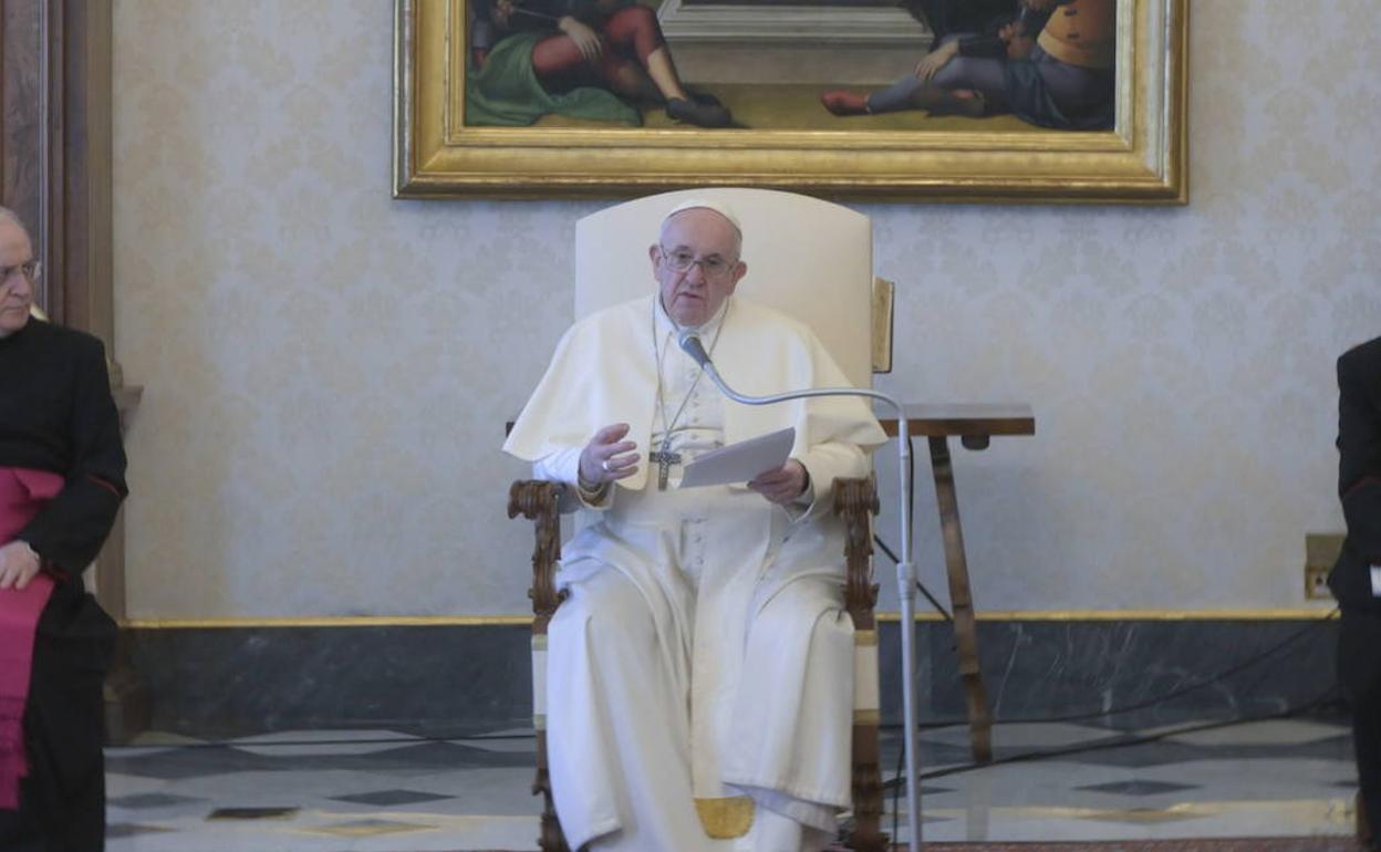 El papa Francisco, durante la audiencia de este miércoles.