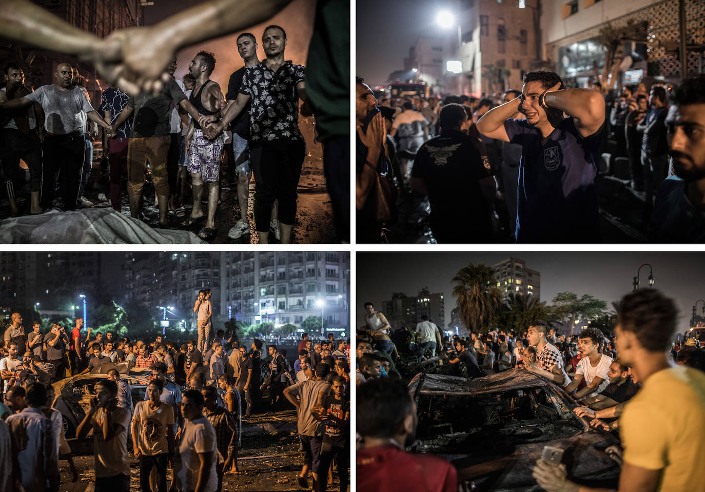 Esta serie de imágenes, tomadas por el fotógrafo Oliver Weiken, muestra la situación frente al Instituto Nacional del Cáncer, en El Cairo (Egito), después de una explosión que mató a 22 personas. Las imágenes de Oliver Weiken han recibido el tercer premio en la categoría 'Spot News',